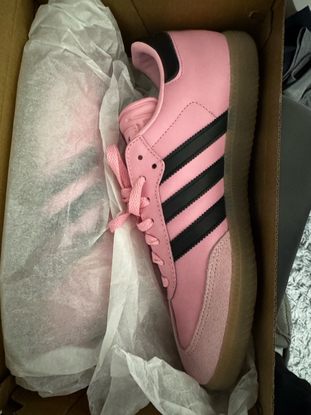 adidas Pink and Black Samba-style Men’s Sneakers - Picture 2 of 6